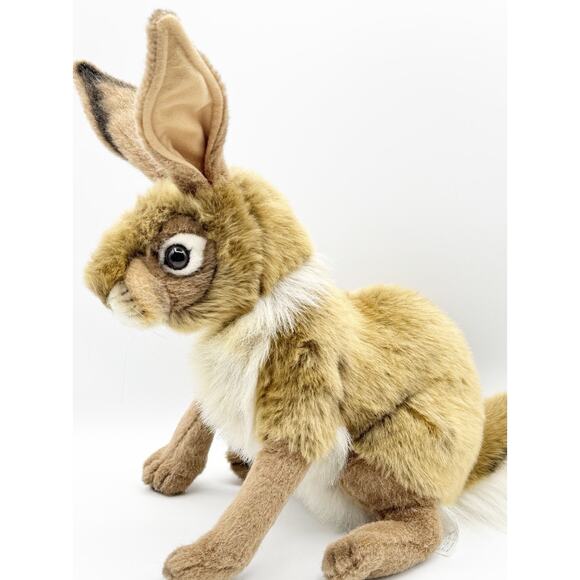 Hansa Jack Rabbit Plush Realistic Poseable Stuffed Animal Handcrafted Bunny 14" - Picture 5 of 16